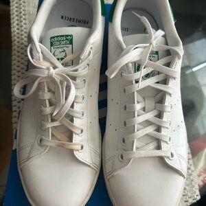 Adidas White Sneakers with Blue Insole